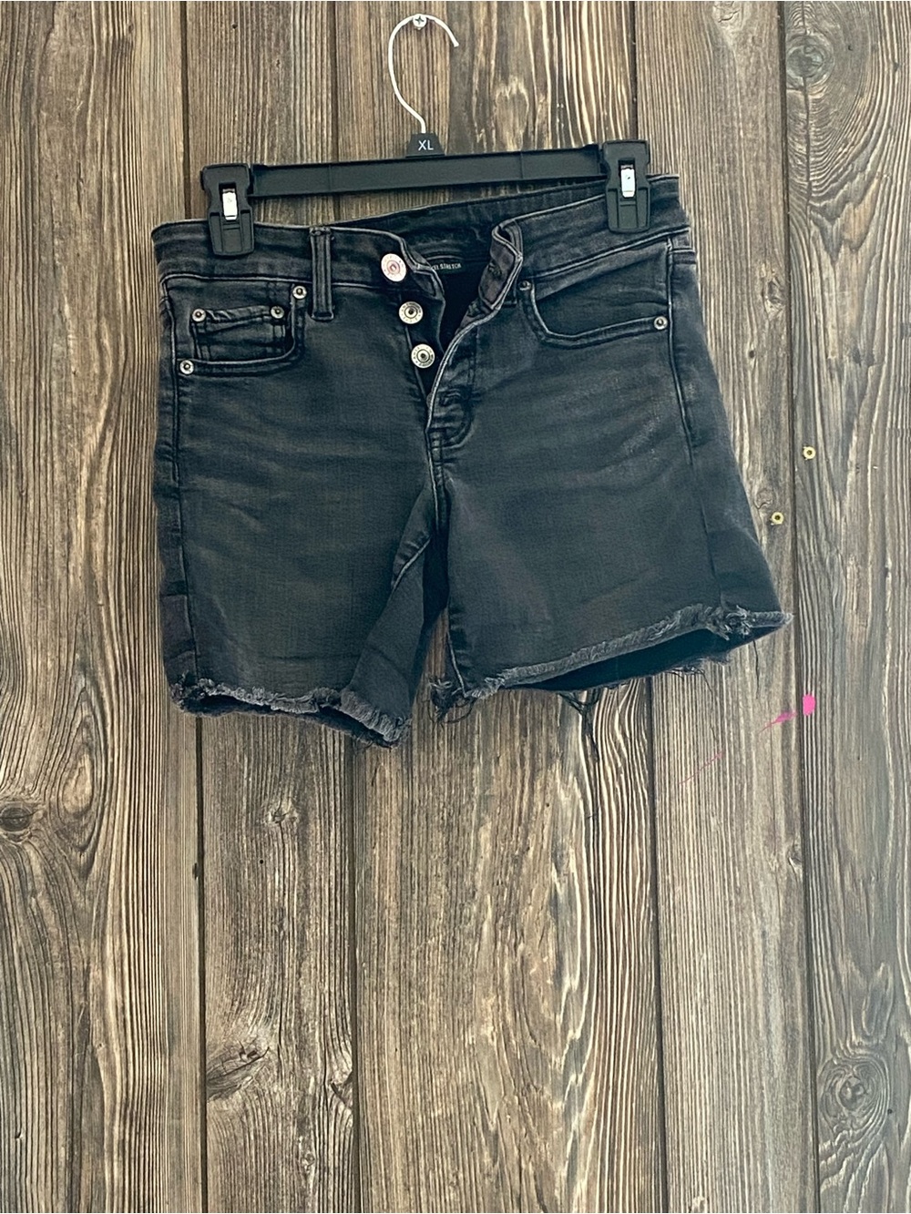 American Eagle Outfitters Black Button-Fly Jean Shorts